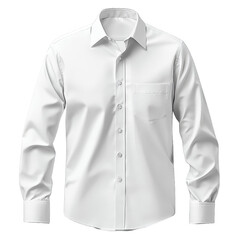 [Transparent Background PNG]White Formal Long Sleeve Shirt Illustration