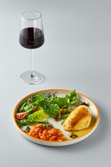 Vibrant Halami with Vegetable Salsa on Minimalist Plate