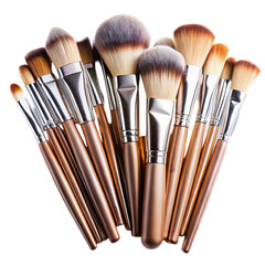 Fototapeta premium Makeup brushes isolated on transparent background 