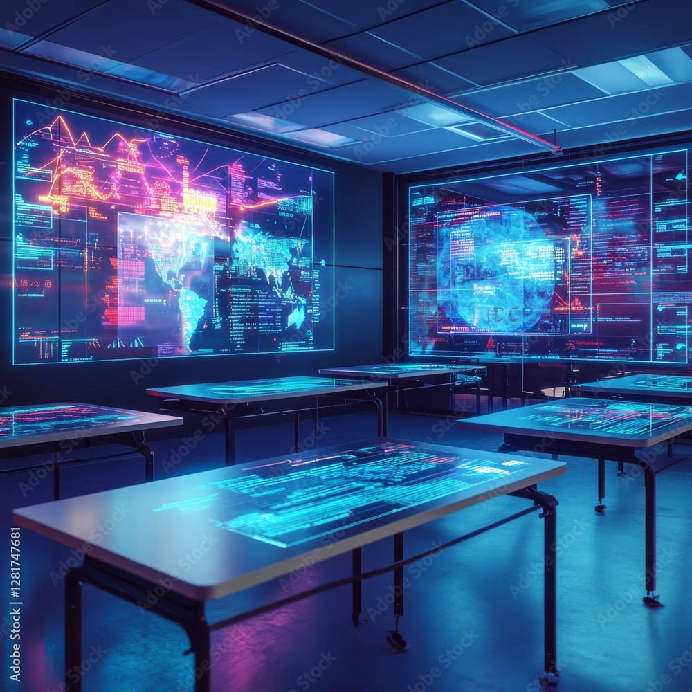 Poster cybersecurity research center: data visualization and analysis of global cyber threats in a high-tec