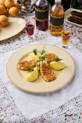 Classic Russian Cuisine Vibrant Potato Puree with Juicy Pozharsky Cutlets