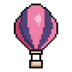 Air Balloon Isolated Pixel Art Icon