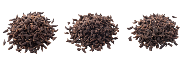 Set of A close-up of multi-colored tourmaline gemstones next to cardamom pods on transparent png background. Ai generated