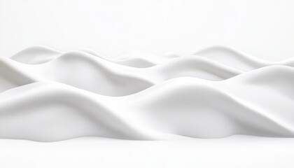 Obraz premium Abstract wavy sand dunes with smooth texture, isolated on a clean white backdrop, perfect for presentations and branding