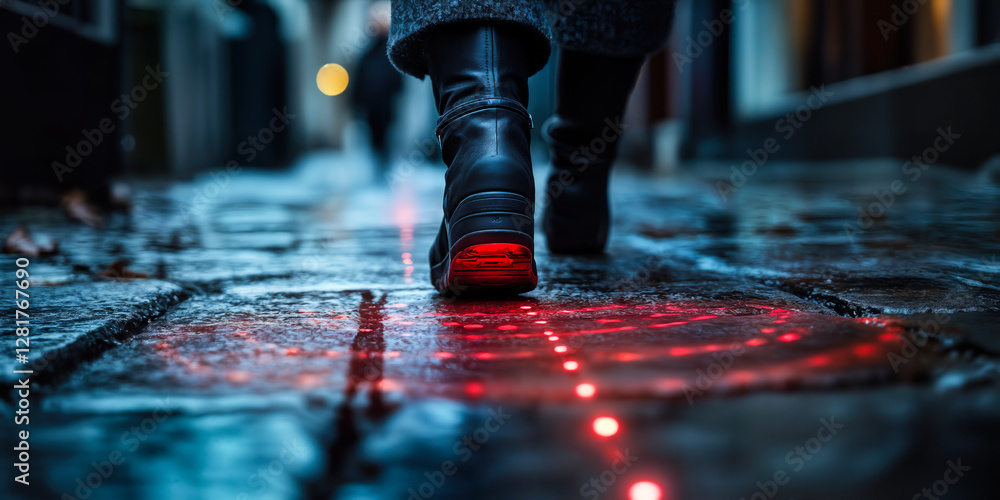 Poster ai-powered voice-activated smart cane for visually impaired navigation with innovative technology on
