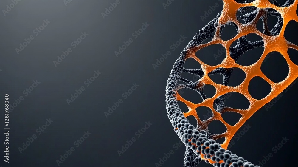 Poster colorful abstract representation of dna structure with dynamic patterns