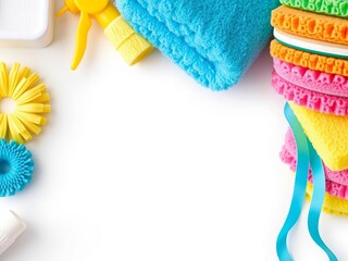 Colorful sponges stacked together, perfect for cleaning, bathing, or crafting, a delightful addition to any household, household, supplies
