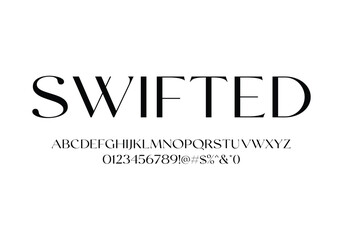 Swifted font for logo and headline. Isolated Vector typeset