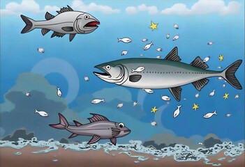 Fototapeta premium Overfishing Regulations Supporting Marine Population Recovery