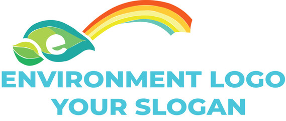 Colorful Environment Logo Template with Rainbow Design.