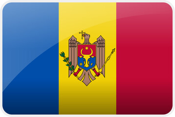 Flag Icon of Moldova Country,National Vector Flag Iconic Symbol and Colors of Moldova flag.