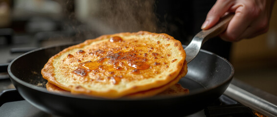 Delicious Pancakes Being Cooked in March for Holiday Celebrations