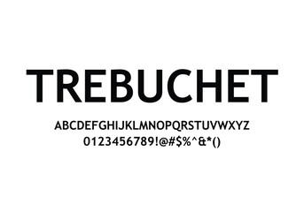 Terbuchet font for logo and headline. Isolated Vector typeset