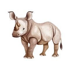 Fototapeta premium Detailed Illustration of a Black Rhino, Depicting Unique Features and Characteristics for Nature and Wildlife Projects