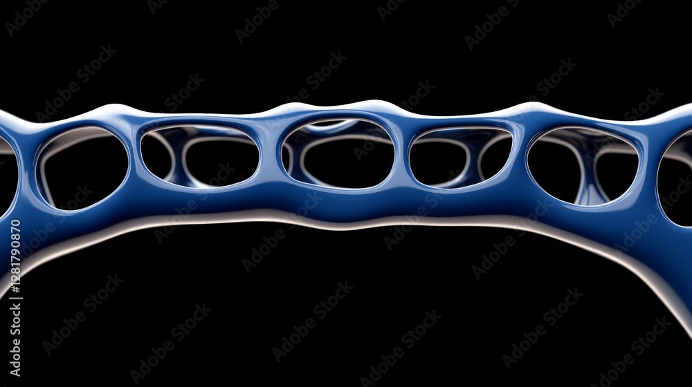 Aufkleber abstract blue structure with curved shapes and hollow spaces