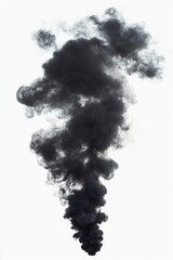 Smoking factory chimney billowing black, dark smoke into the sky.