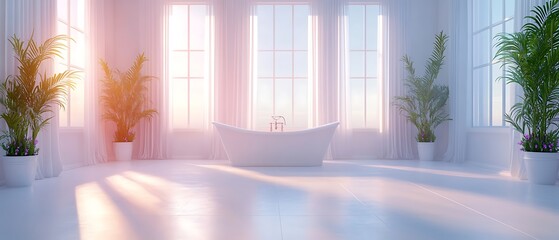 Attend to a moment of subtle release inside this minimal garden villa spa bathroom, etched in clean white to affirm unity. A carefully contoured tub pairs with discreet hardware, accompanied 