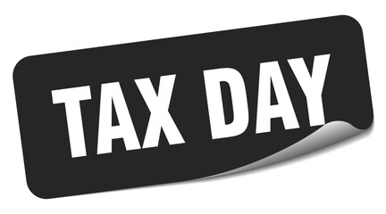 tax day sticker. tax day label