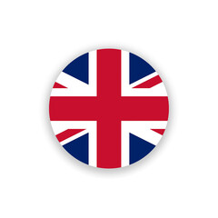 Obraz premium Great Britain national flag in circle shape isolated on white. Illustration
