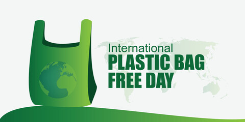 Vector International Plastic Bag Free Day. flat design. story design. flat illustration. simple and elegant	
