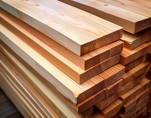 stack of pine wood boards