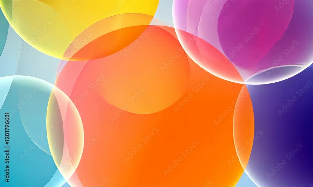 Aufkleber colorful abstract background with overlapping translucent circles in warm and cool hues