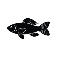 Royal Gramma Silhouette Vector Art and Black Color Royal Gramma Fish Design Illustration