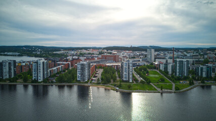 Obraz premium Jyväskylä, City in Keski-Suomi Region in Finland 2024. Aerial views from city center, Lutakko and Laajavuori
