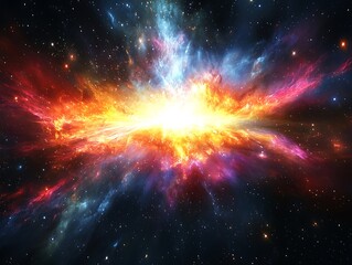 Cosmic explosion in deep space. Background Galaxy nebula. Use Science/space background