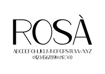 Rosa font for logo and headline. Isolated Vector typeset