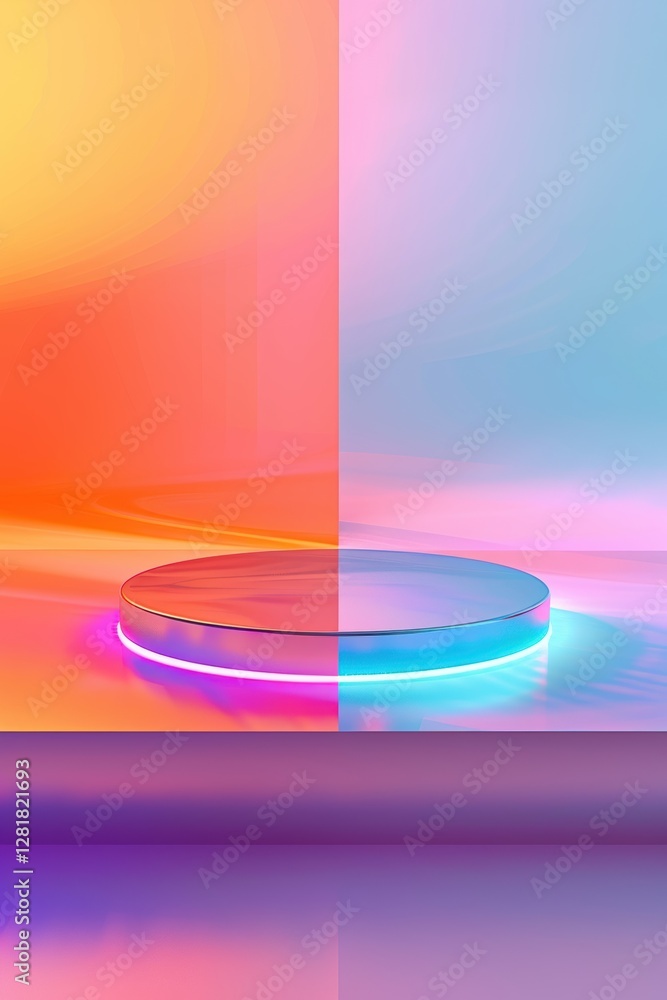 Aufkleber minimalist logo animation concept with sleek transitions and glowing effects on gradient background