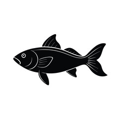Shubunkin Silhouette Vector Art Illustration and Shubunkin Fish Black Color Design