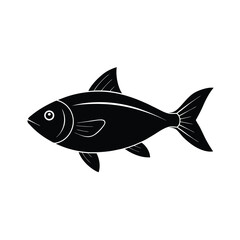 Shubunkin Silhouette Vector Art Illustration and Shubunkin Fish Black Color Design