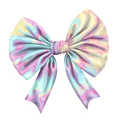 Fototapeta premium Soft Pastel Tie Dye Bow Illustration Ideal for Craft, Fashion, and Decorative Projects