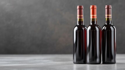 A wine and spirits section with bottles neatly arranged, advertising style, copy space.