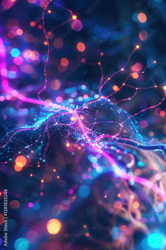 Poster abstract visualization of neon cognitive learning pathways in virtual reality
