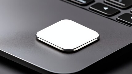 Close Up View of Modern Laptop Touchpad on Sleek Keyboard Surface