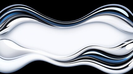 Abstract curved waves in black and white with glossy texture effects