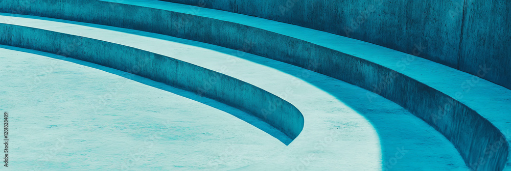 Poster light blue architectural texture with rounded intersecting ribs for modern design projects