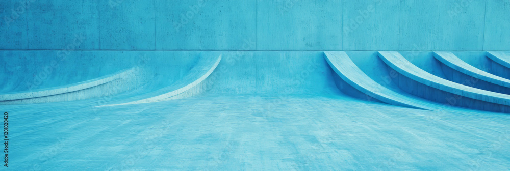 Aufkleber light blue abstract texture with curved intersecting ribs for modern design and background
