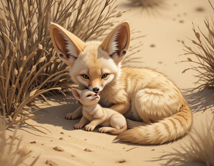 Obraz premium Desert Dweller: Fennec Fox