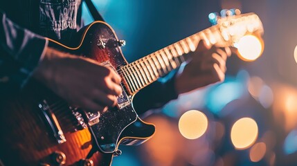 Obraz premium Electrifying Guitar Solo: A Musician's Passion