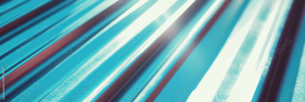 Poster abstract light blue textured surface with sharp horizontal ribs for modern design