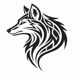 Fototapeta premium wolf-modern-tribal-tattoo-abstract-line-art-of-ani (1).eps