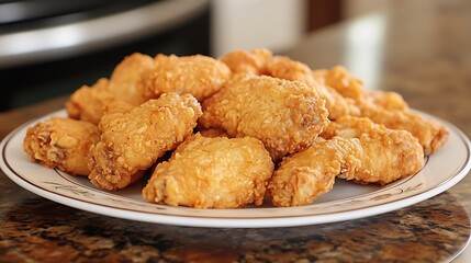 Crispy Fried Chicken Wings on Plate