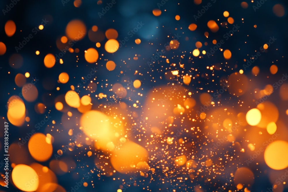 Aufkleber beautiful sparkles of golden light against a dark background create a mesmerizing visual effect at n