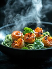 Gourmet grilled shrimp delight zucchini healthy meal