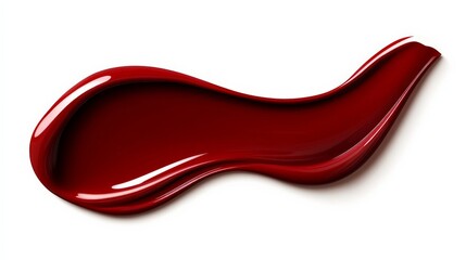 Obraz premium Smooth Red Paint Stroke on White Background for Artistic Designs