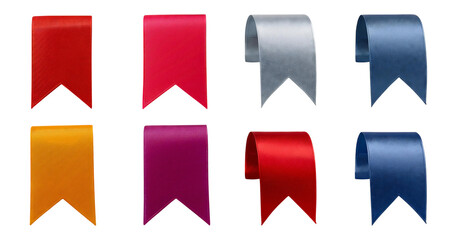 Colorful Ribbons in Various Shades for Crafting and Decoration, isolated on transparent background