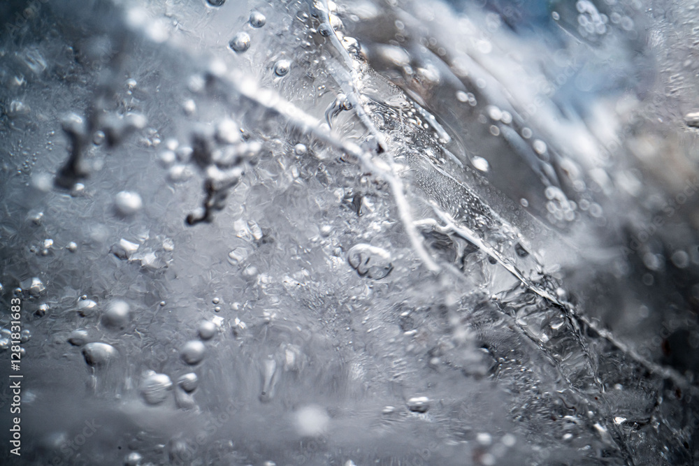 Poster close up macro shot of ice surface - texture for computer graphics, texturing, compositing or as a b